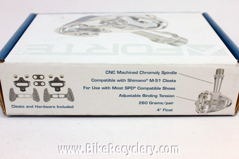 NEW Forte Pro SPD Road Bike Clipless Pedals w/ Cleats: CrMo, Shimano Compatible