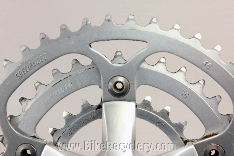 Vintage Specialized Racing "Flag" Crankset: MTB 175mm, 46/36/24t