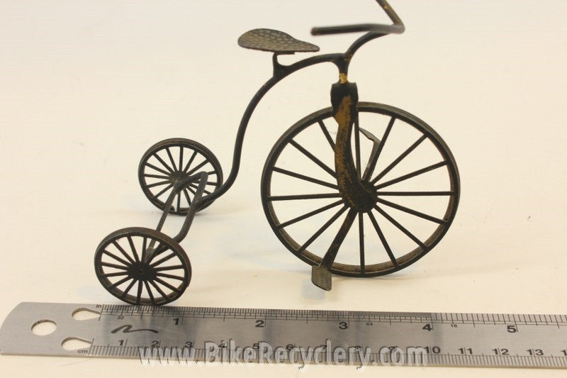 Wire Bicycle Decoration: 3-Wheeled Antique Tricycle, 4.5"x4"