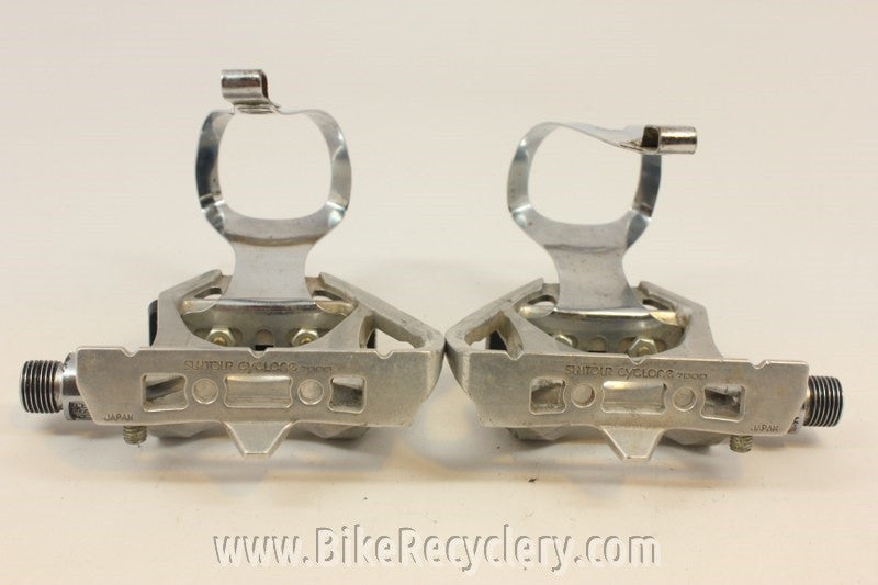 Suntour Cyclone 7000 Road / Touring Pedals w/ Christophe Toe Clips (L?)