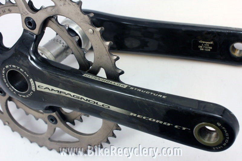 Campagnolo Record CT Compact Carbon Crankset: 10 Speed Ultra Torque, 175mm, 50/34mm, w/BB
