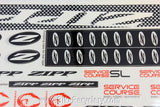 ZIPP Speed Weaponry Sticker Sheets: Chainstay - Bar Tape - Wheel Decals etc