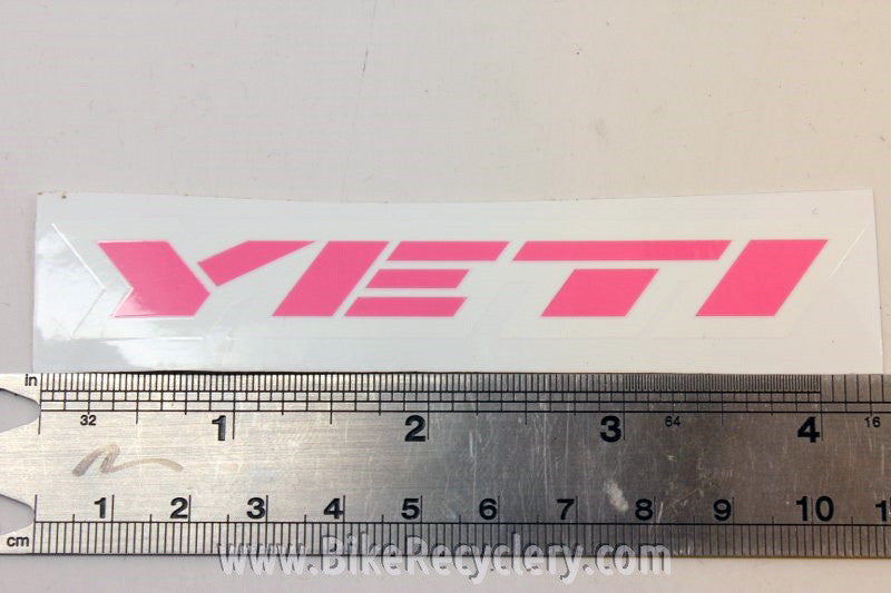 Pink YETI Cycles Sticker: ~4" x 1"