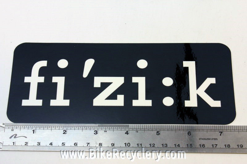 Large Fizik Sticker: Black/Silver ~7.5" x 3"