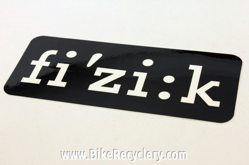 Large Fizik Sticker: Black/Silver ~7.5" x 3"