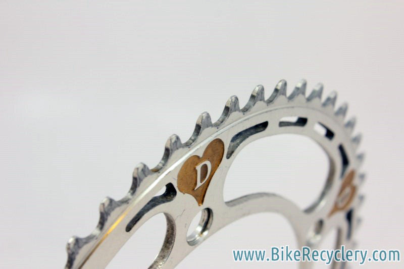 De Rosa Pantographed Campagnolo Nuovo Record Chainring: 53t x 144mm, Gold Heart