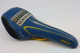 Vintage Team Volvo Cannondale Coda Saddle: Blue / Yellow, Near Mint