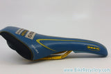 Vintage Team Volvo Cannondale Coda Saddle: Blue / Yellow, Near Mint