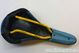 Vintage Team Volvo Cannondale Coda Saddle: Blue / Yellow, Near Mint
