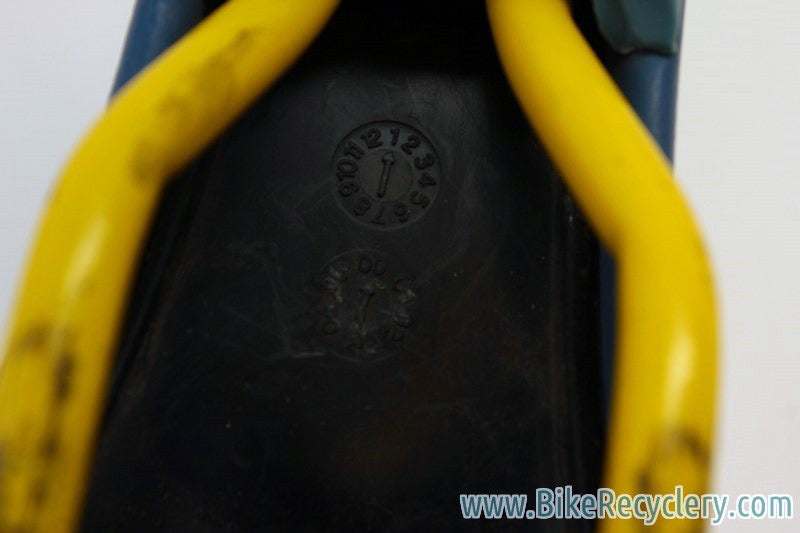 Vintage Team Volvo Cannondale Coda Saddle: Blue / Yellow, Near Mint