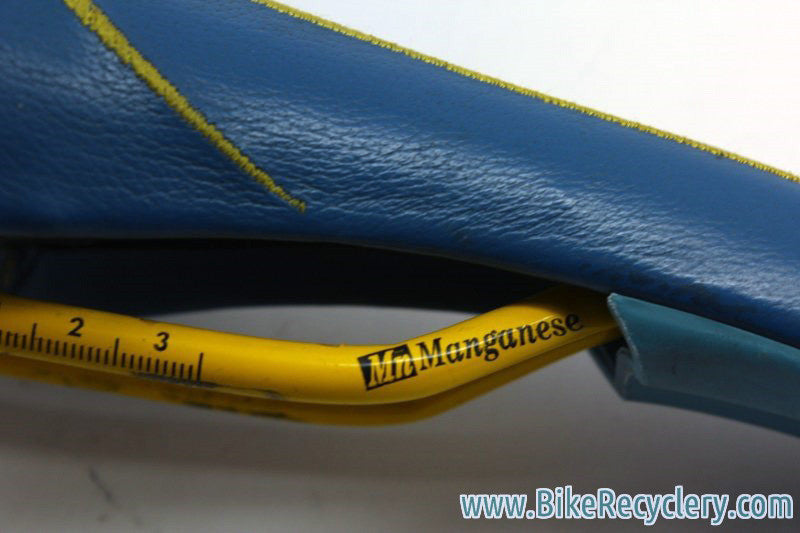 Vintage Team Volvo Cannondale Coda Saddle: Blue / Yellow, Near Mint