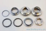 Sugino Super Mighty Headset: Alloy, Drilled, 1" Threaded, Silver, ABSURDLY RARE