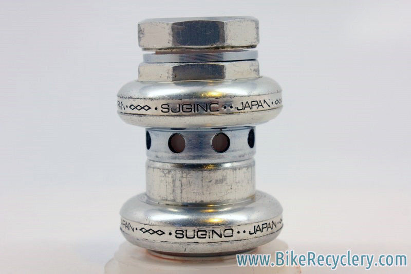 Sugino Super Mighty Headset: Alloy, Drilled, 1" Threaded, Silver, ABSURDLY RARE