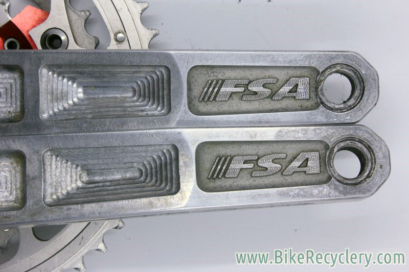 Vintage FSA Afterburner Crankset: Forged & CNC, Silver/Red, 175mm, XTR Rings 48/38/24t, 110/74mm RARE!
