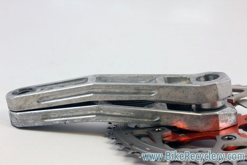 Vintage FSA Afterburner Crankset: Forged & CNC, Silver/Red, 175mm, XTR Rings 48/38/24t, 110/74mm RARE!