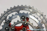 Vintage FSA Afterburner Crankset: Forged & CNC, Silver/Red, 175mm, XTR Rings 48/38/24t, 110/74mm RARE!