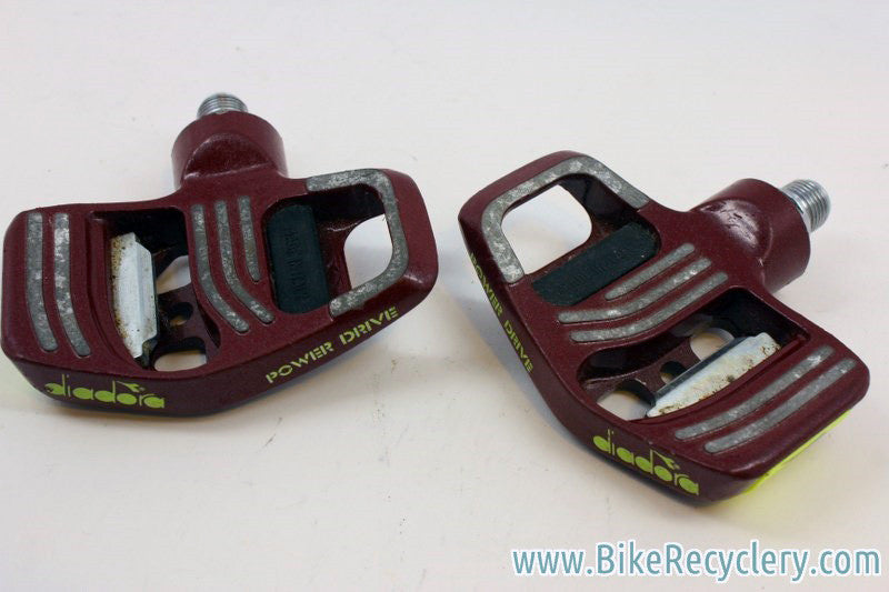 Vintage Diadora S.M. 180 Power Drive Clipless Pedals: Red