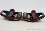 Vintage Diadora S.M. 180 Power Drive Clipless Pedals: Red