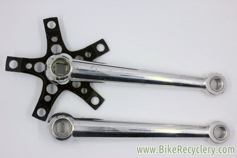 Cook Brothers RSR Dogbone Crankset: Black, 181mm 110/74mm, Polished / Black