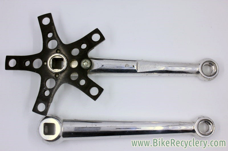 Cook Brothers RSR Dogbone Crankset: Black, 181mm 110/74mm, Polished / Black