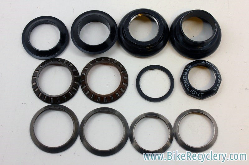 Paramount Stronglight A9 Headset: Needle Bearing, Alloy, 1980's Black English Threads