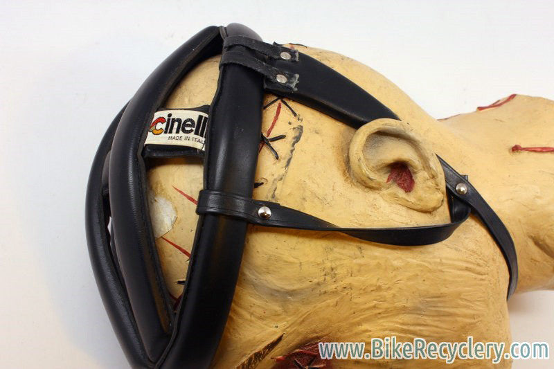 Vintage Cinelli Leather Helmet / Hairnet: Size 7, Black, NOS?