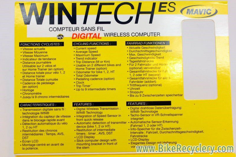 NEW Mavic Wintec ES Wireless Computer w/ Cadence