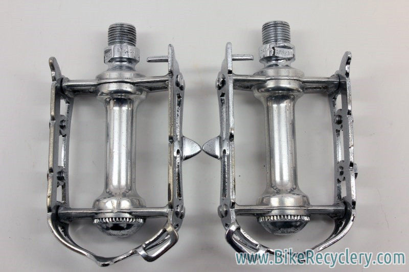 Early 1960's Campagnolo Record Pedals w/ Strap Loop: #1037, Near MINT