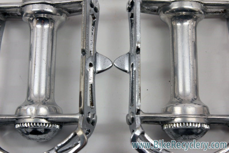 Early 1960's Campagnolo Record Pedals w/ Strap Loop: #1037, Near MINT