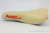 Avocet Racing 2 R-II Saddle: White Leather w/ Red Decals