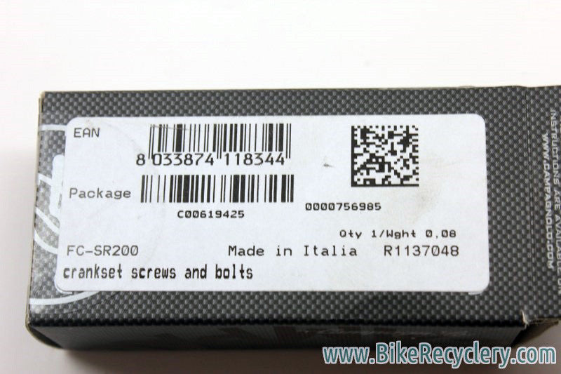 NEW Campagnolo 11-Speed Super Record Chainring Bolts: Black RD-SR200