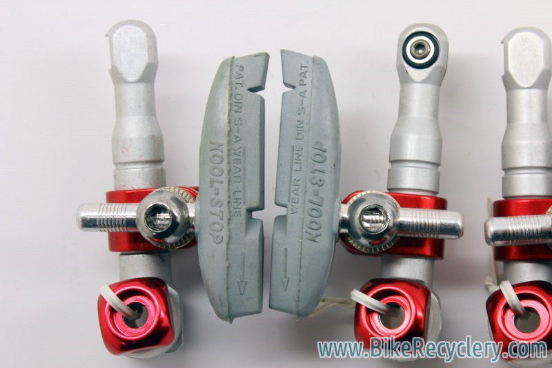 NOS Tektro RBP "Tri Align" Cantilever Brakeset: SIlver & Red Ano
