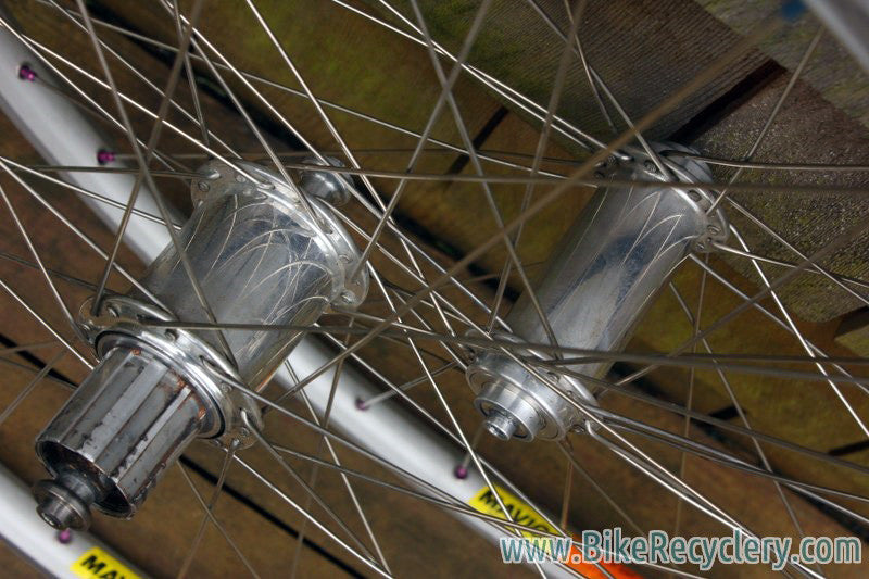 White Industries / Mavic SUP 26" Wheelset: Blue/Purple Ano Nipples, 32H, 8/9 Speed