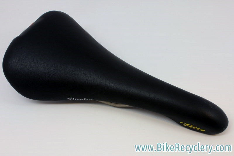 NIB/NOS 1991 Selle Italia Flite Ti Saddle: 2nd Year Model! 1st Gen, Black Leather RARE