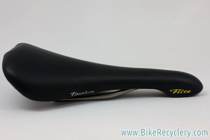 NIB/NOS 1991 Selle Italia Flite Ti Saddle: 2nd Year Model! 1st Gen, Black Leather RARE