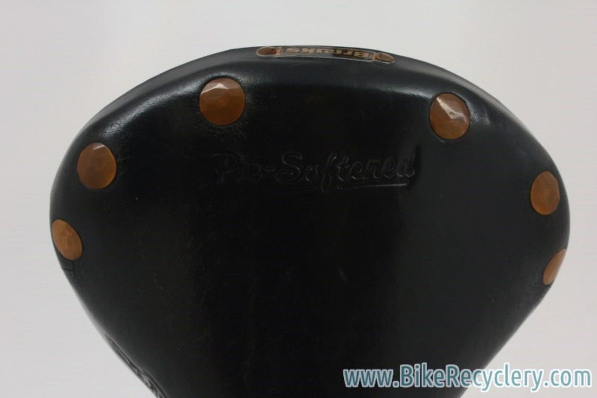 Vintage Brooks Professional S Women's: Pre-Softened, 1980's, Large Copper Rivet, Black Leather