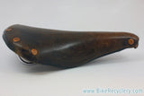 Vintage Brooks Professional Leather Saddle: Brown, Brass Small Rivets 1970's