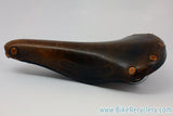 Vintage Brooks Professional Leather Saddle: Brown, Brass Small Rivets 1970's