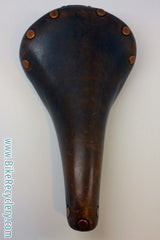 Vintage Brooks Professional Leather Saddle: Brown, Brass Small Rivets 1970's