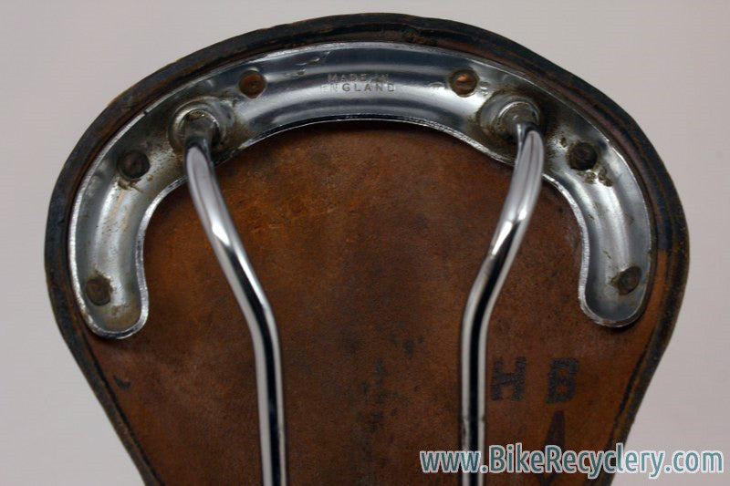 Vintage Brooks Professional Leather Saddle: Brown, Brass Small Rivets 1970's