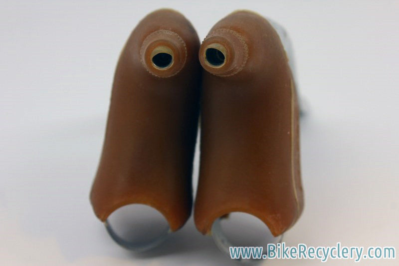 NOS Mafac 419 Course Competition Brake Levers: Drilled, Tan Gum Hoods, Aluminum Bodies