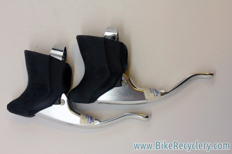 NOS Campagnolo Chorus Brake Levers: Black Hoods, Lever Holes, Mid 1990's