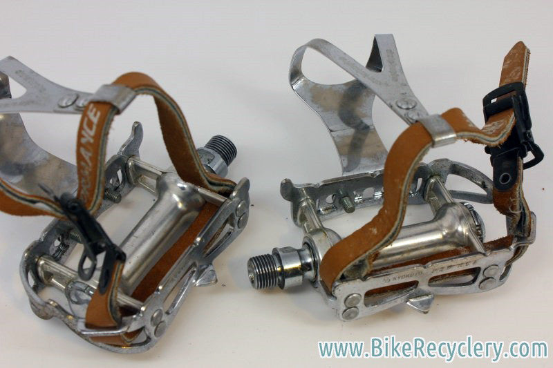 Kyokuto Pro Ace Pedals: L Christophe Clips, Leather Straps