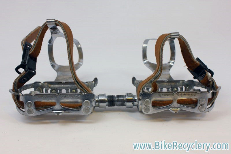 Kyokuto Pro Ace Pedals: L Christophe Clips, Leather Straps