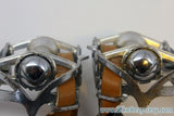 Kyokuto Pro Ace Pedals: L Christophe Clips, Leather Straps