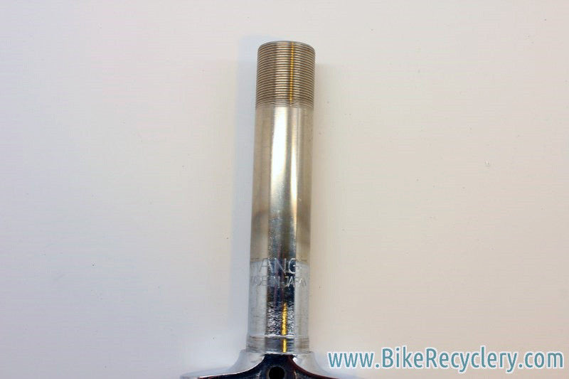 NOS Vintage Tange Chrome Fork: Flat Crown, Fender Eyelets, 700c, 1" Threaded
