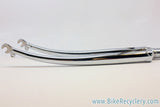 NOS Vintage Tange Chrome Fork: Flat Crown, Fender Eyelets, 700c, 1" Threaded