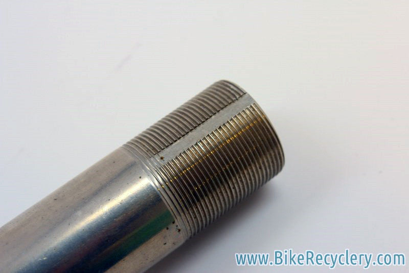 NOS Vintage Tange Chrome Fork: Flat Crown, Fender Eyelets, 700c, 1" Threaded