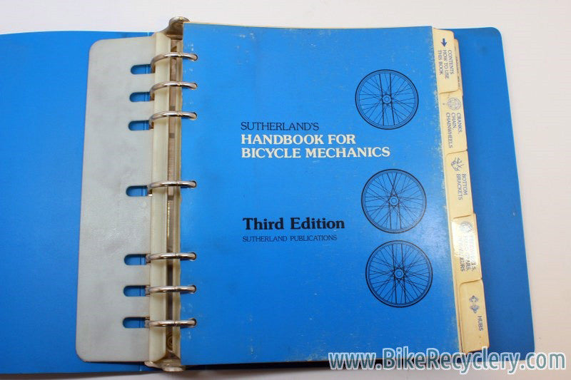 Vintage Sutherland's Handbook For Bicycle Mechanics: 3rd Edition, 1980, Blue