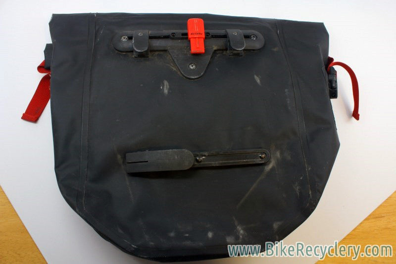 Blackburn Barrier Waterproof Roll Top Rear Pannier Set: Black, KlickFix Mounting System, Black (Pair)